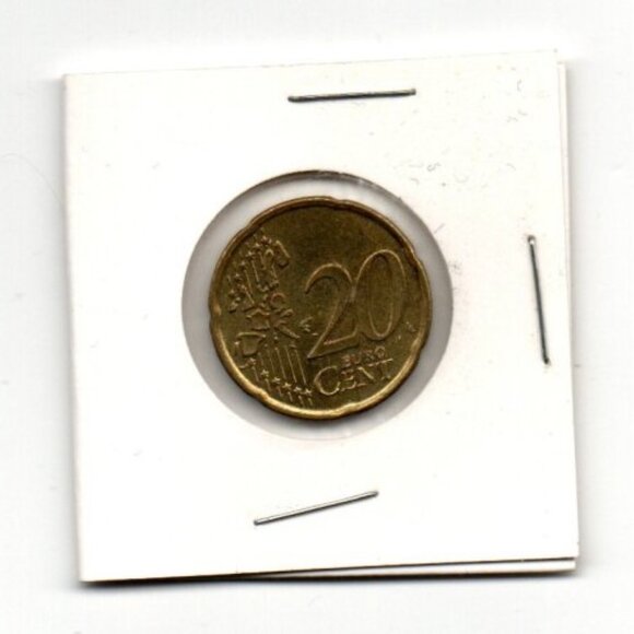 Rare 2002 Ireland 20 Euro Cent... AU... In Protective Sleeve... Nordic Gold - Picture 1 of 2
